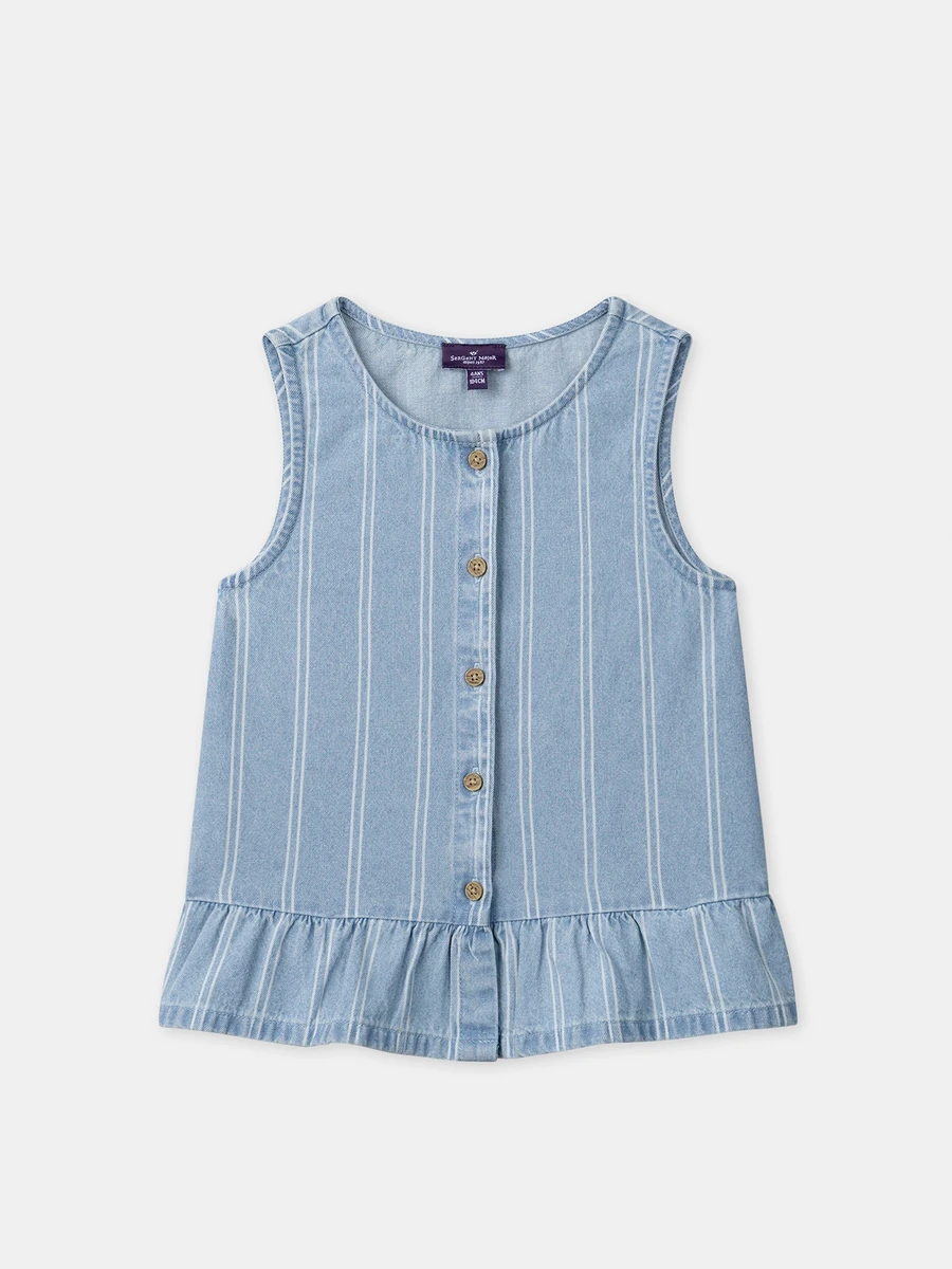 Chemisier en denim sans manches Fille