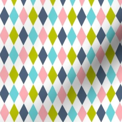 Harmonious Harlequins - Blue, Teal, Fabric | Spoonflower