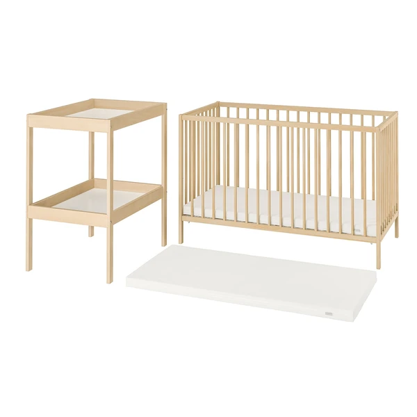 SNIGLAR Lot de 3 meubles chambre bébé - hêtre