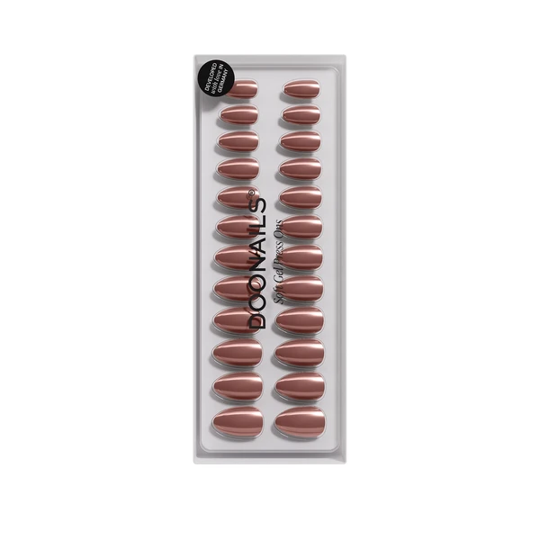 DOONAILS Glazed Chocolate Short Almond Soft Gel Press Ons