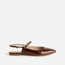 Babies slingback cognac cuir bout pointu - Ballerines Femme | ERAM