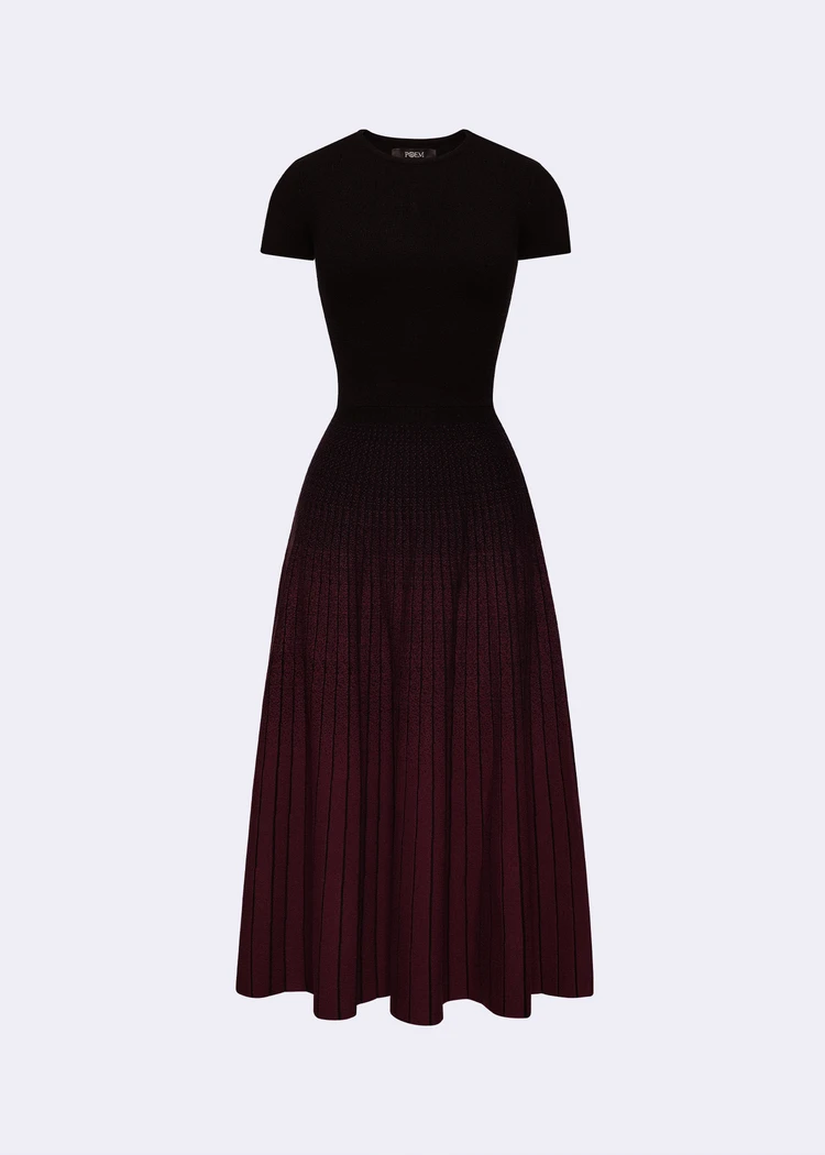 Black Ombre Wine Knit Dress - POEM