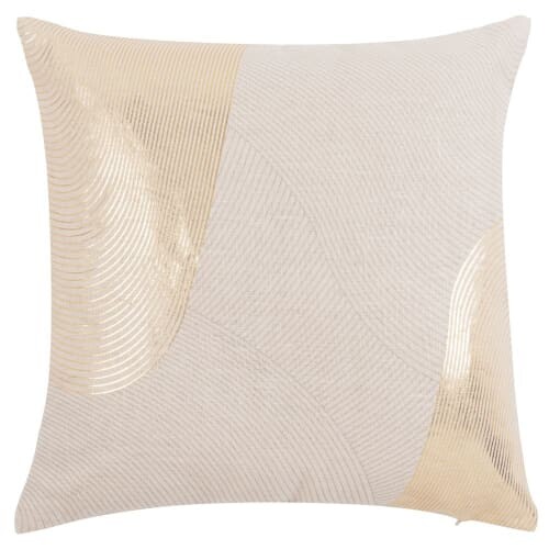Housse de coussin en lin lavé doré et beige 40x40 | Maisons du Monde