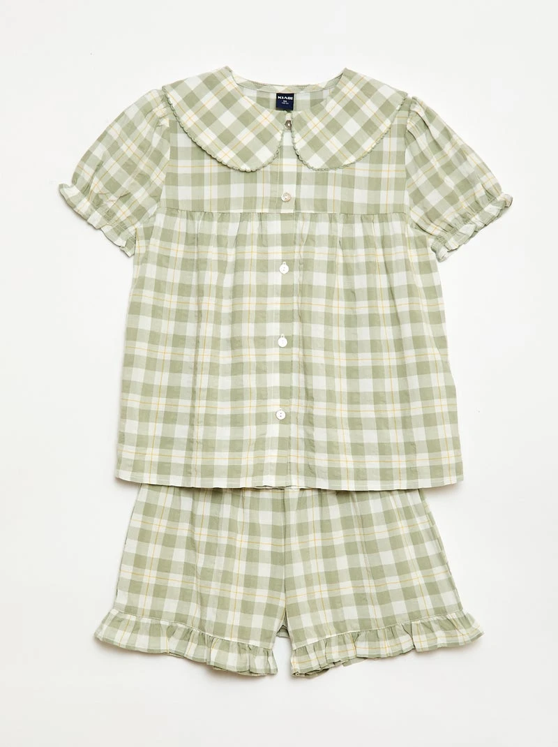 Pyjama short 2 pièces avec volants