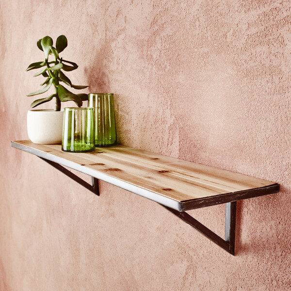  Étagère murale en bois et métal L70cm 