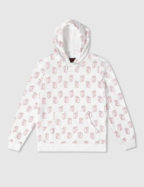 Netflix White "N" Print Hoodie