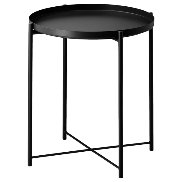 GLADOM Table/plateau - noir 45x53 cm