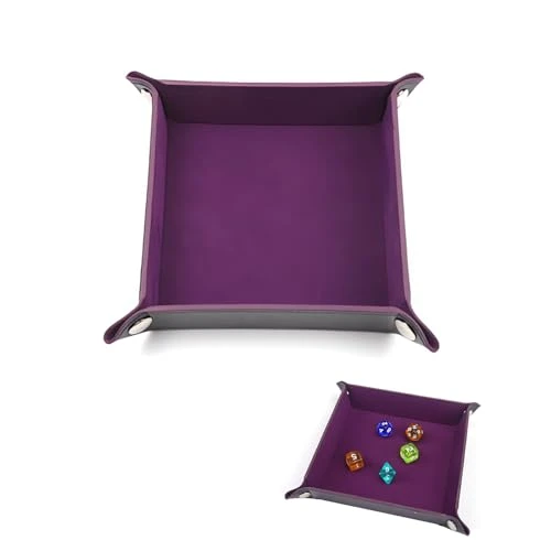 DHWEKU Piste de Dés Cuir et Velours Plateau de des Pliable pour DND RPG Jeux de Table