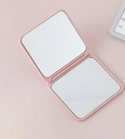 Miroir de poche rose