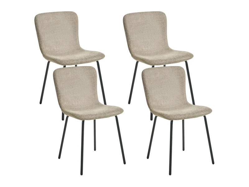 Lot de 4 chaises de salle à manger caldwell tissu beige