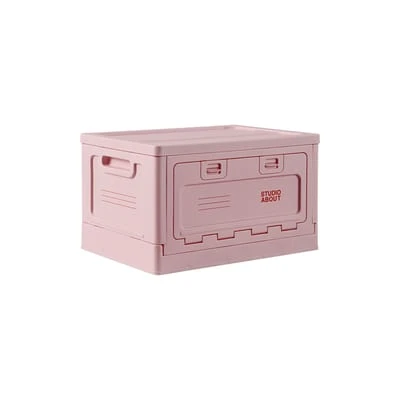 Boîte Box Medium STUDIO ABOUT / 40 x 29 x H 23,7 cm - Empilable - Rose - Plastique | Made In Design