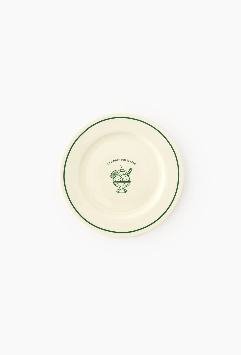 Assiette à dessert finition imprimée, 21cm VERT MONOPRIX
