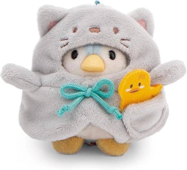NICI Peluche Pingouin Waddle 8 cm avec Canard & Costume de Chat en boîte Cadeau 8,5x6,5x10 cm Bleu - Doudou, Mignon Jouet en Peluche à câliner et à Jouer, Une Excellente idée de Cadeau - 61143