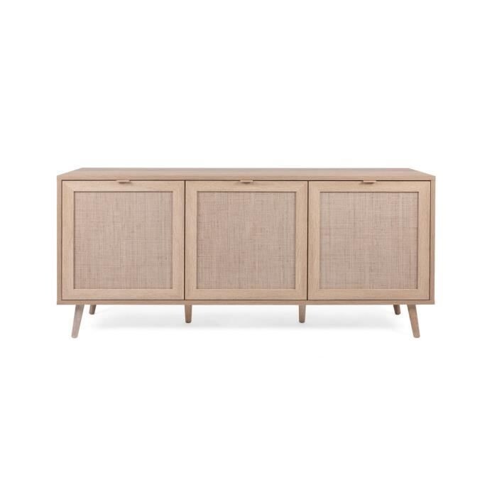 Buffet 3 portes - Décor chêne sonoma - L 150 x P 4
