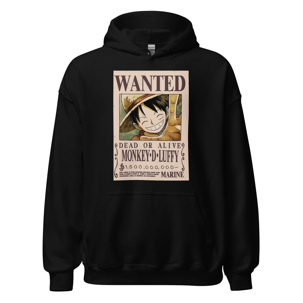 One Piece Monkey D. Luffy Wanted Poster Authentic Anime Unisex Hoodie - Official One Piece Merch Collection 2024 - One Piece Universe Store