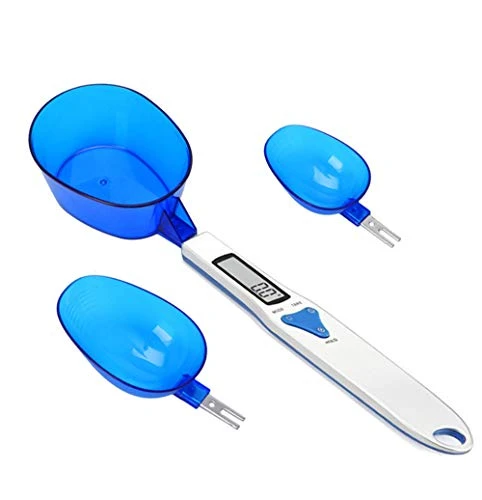 Mengshen Balance de cuisine numérique avec 3 cuillères à mesurer pesant et ingrédient liquide sec Thé au lait Farine d'épices Médecine 1.1lb / 500g (0.1g) Balance de milligramme écran LCD portable