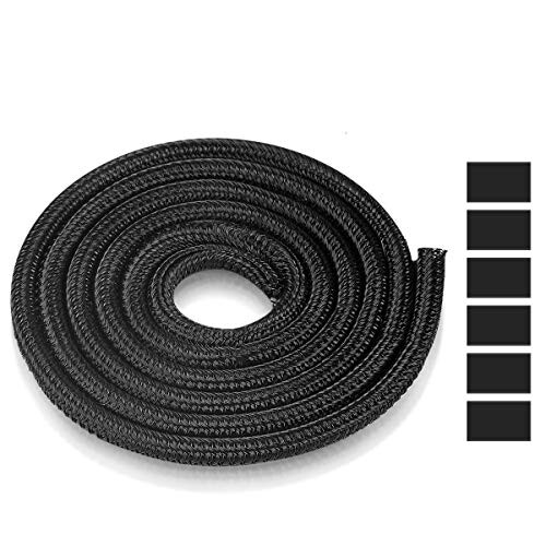 AGPTEK Manchon de Câble Gaine 6M Souple Ajustable, Gestion des Câbles Rangement Tressée Fendue en PET, Diamètre 5-10mm Protection du cache-câbles pour Câbles Télé/Ordinateur/USB/Audio/Vidéo-6M