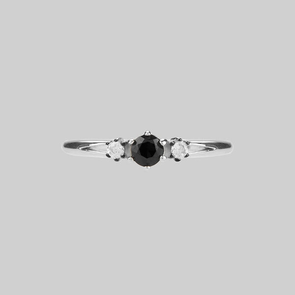 CAPULET. Black Spinel Trilogy Silver Ring