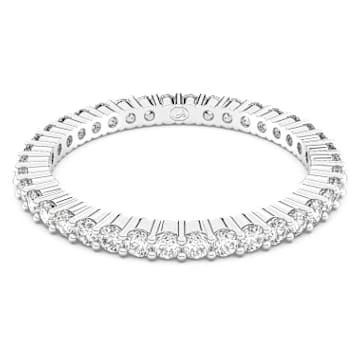 Bague Matrix Vittore, Taille ronde, Blanche, Finition argentée
