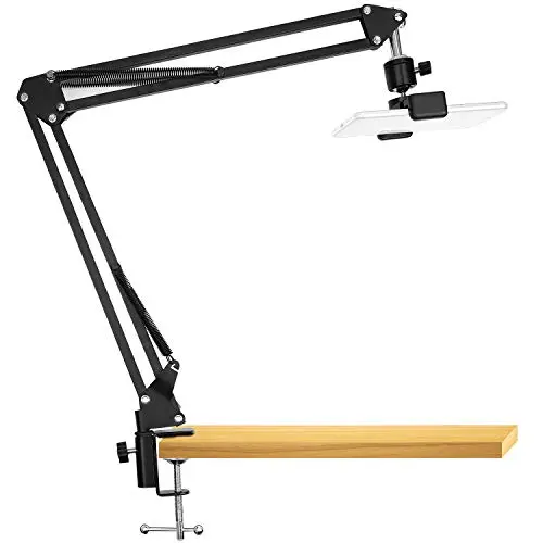 ChromLives Bras articulé téléphone Noir, Pied Portable Video Conception Pliante Support vidéo Bras de téléphone à Bras Long Universel Compatible avec iPhone Samsung Xiaomi Huawei