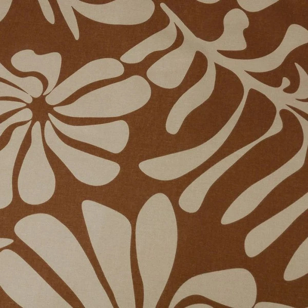 Tissu demi-natté à motifs formes abstraites marron - Robuste et polyvalent