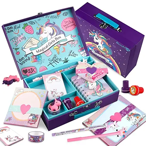 Ensemble Papeterie Licorne pour Filles, kit Journal Intime de Contes de fées (49 pièces). Cadeau Parfait pour Filles (6-12 Ans), idéal pour Anniversaires et Vacances. Convient aux activités créatives