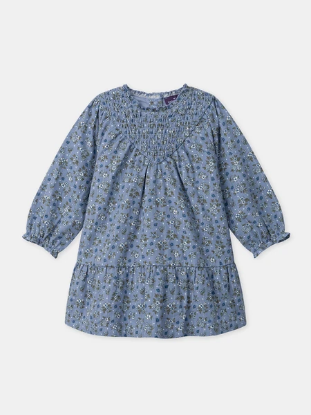 Robe bleue imprimé fleuri Bébé Fille