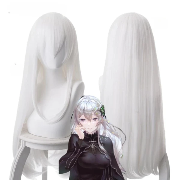 RE: ZERO commencer la vie dans un autre monde Echidna Cosplay perruques Boku blanc cheveux longs raides filles femme - AliExpress 200000532
