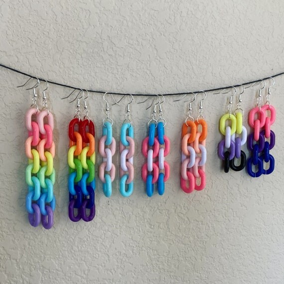 Pride Flag Chunky Chain Boucles d’oreilles