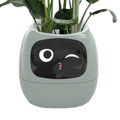 Pot de fleurs intelligent – Facilite la culture des plantes et amusante, interaction gestuelle riche, adorable compagnon de plantes, robot pour intérieur