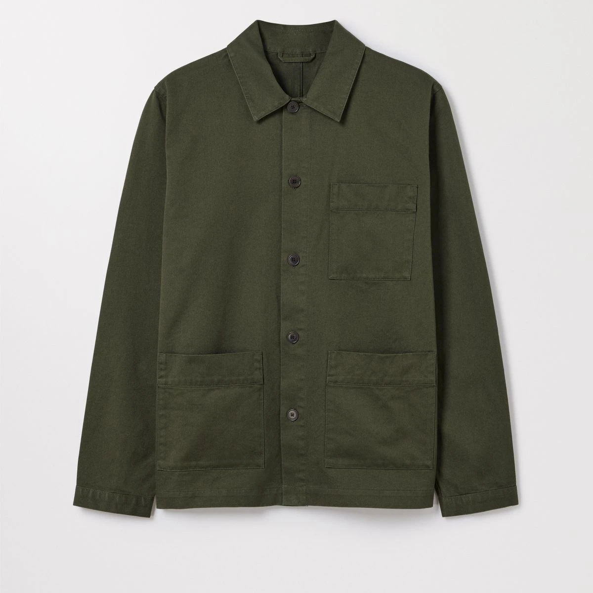 Khaki Green Overshirt | Organic Cotton Fine Twill | Asket