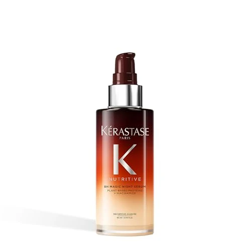 KERASTASE Nutritive - 8H Magic Night Serum Cheveux - Nourrit &amp; Protège de L'Humidité - +98 % de Force - +40 % de Brillance - Protéines Végétales &amp; Niacinamide - Texture Crème - Cheveux Secs - 90 ml