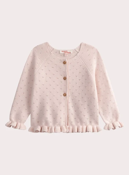 Cardigan Rose dragée pour bébé fille