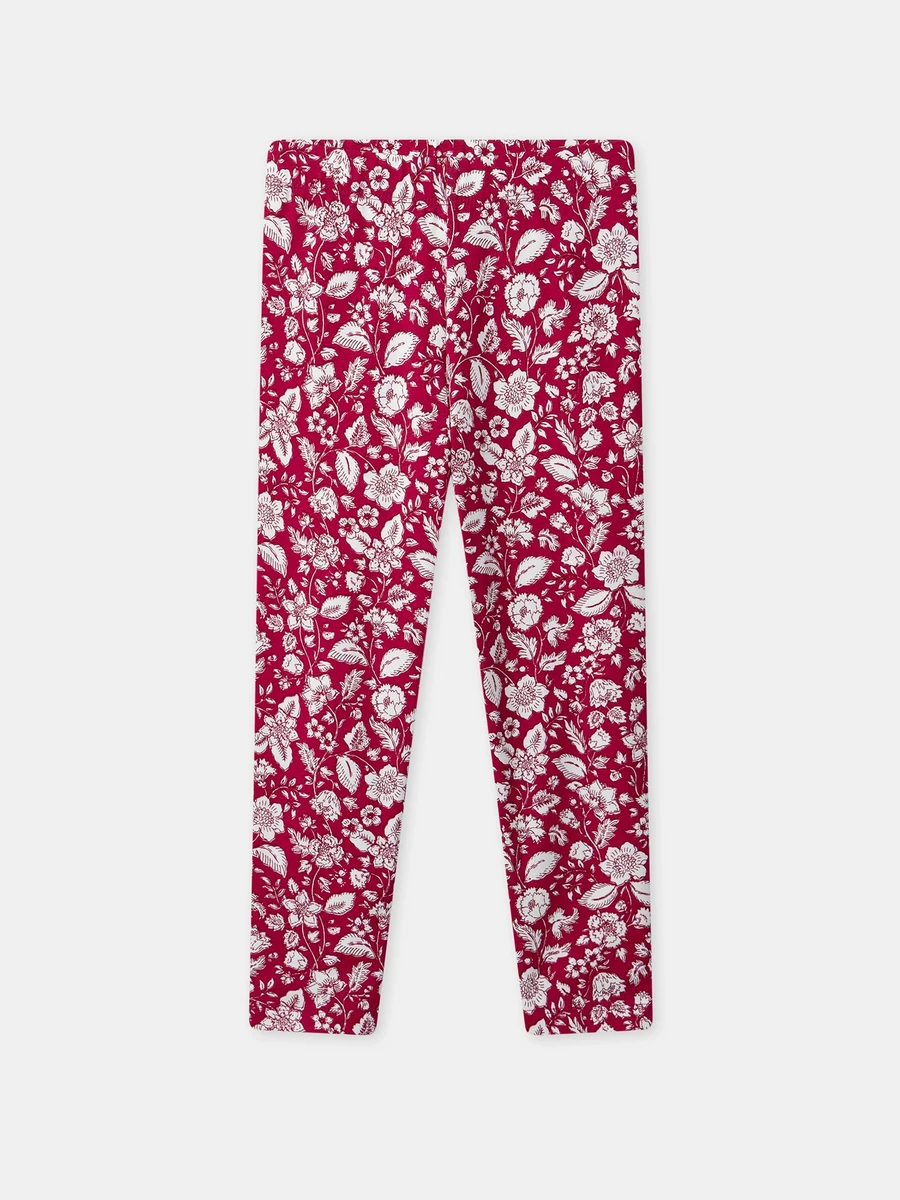 Legging fuchsia imprimé fleuri Fille
