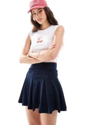 Miss Selfridge - Mini-jupe short plissée style tennis - Bleu marine
