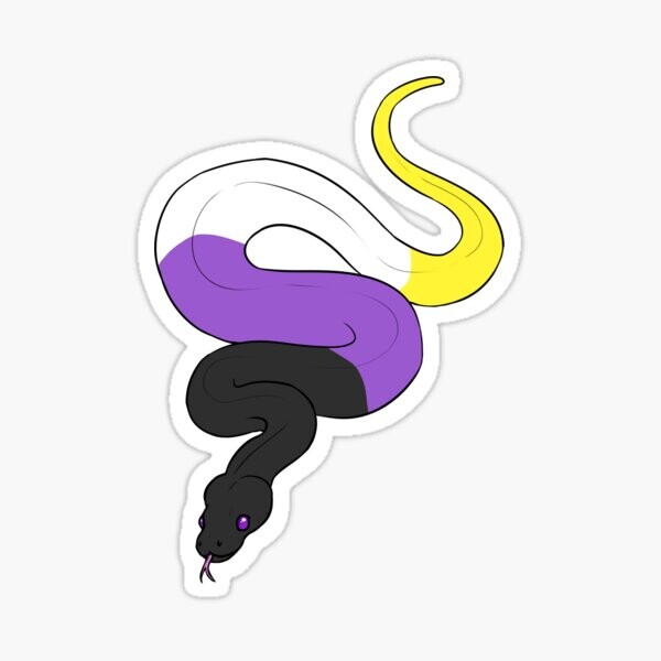 Serpent de fierté non binaire | Sticker