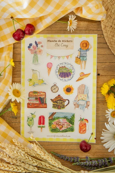 Planche Stickers A5 - ÉTÉ