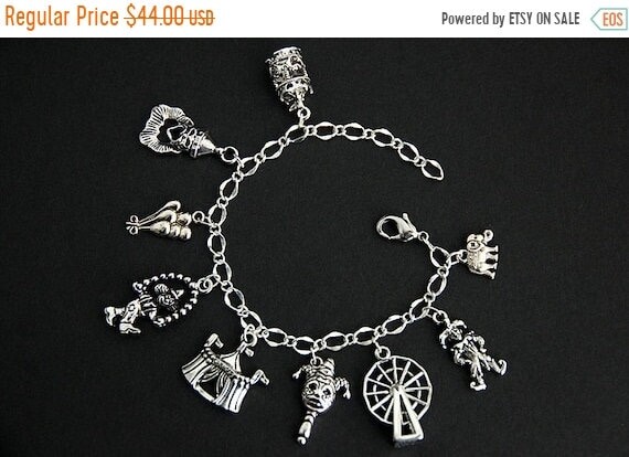 RETOUR À L’ÉCOLE VENTE Bracelet Carnaval. Bracelet de charme de parc d’attractions. Bracelet de cirque. Bracelet Clown. Bracelet en argent. Bracelet fait à la main.