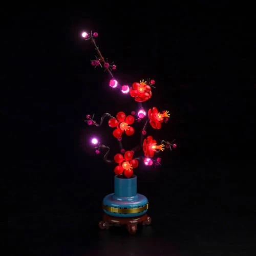 BrickBling Kit de lumière compatible avec Lego Plum Blossom 10369, kit d'éclairage décoratif compatible avec Lego Icons Fleur de prunier Fleur Décoration Jouets créatifs