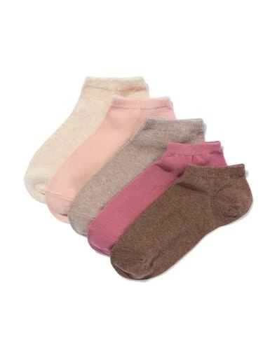 5 paires de socquettes femme avec coton beige - HEMA