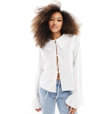 ASOS DESIGN - Blouse avec col pâquerette - Blanc | ASOS