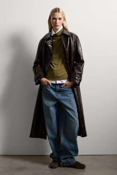 Marrone Brown regular fit coat | Stefanel