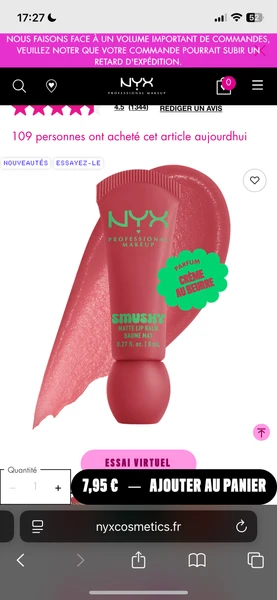 Baume à lèvres mat SMUSHY | NYX Professional Makeup