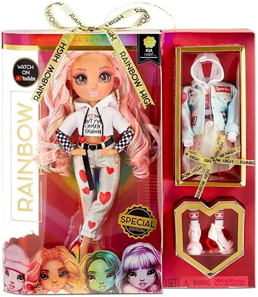 Rainbow High Poupées Mannequin à Collectionner - Vêtements de créateur, Accessoires et Socle - 2 Tenues complètes - pour Enfants de 5 Ans et Plus - Kia Hart, Rose. Édition Spéciale : Amazon.fr: Jeux et Jouets