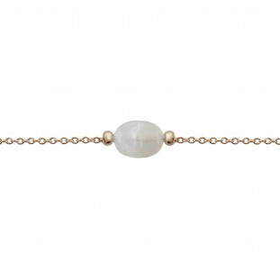  ISMEROSE BRACELET PERLE PIERRE PLAQUÉ OR 