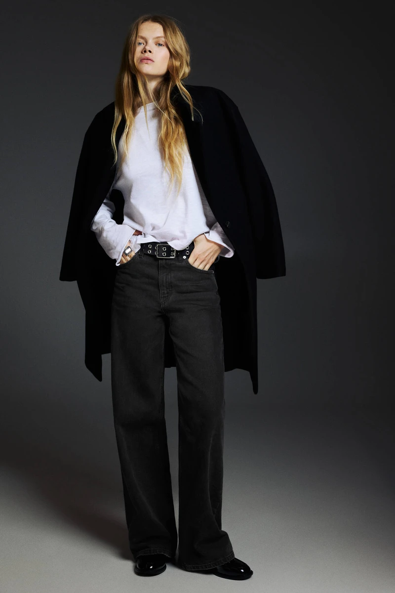 Jean wide leg taille haute