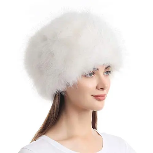 soul young Femmes Glamorous Fausse Fourrure Russe Chapka Hiver(Blanc)