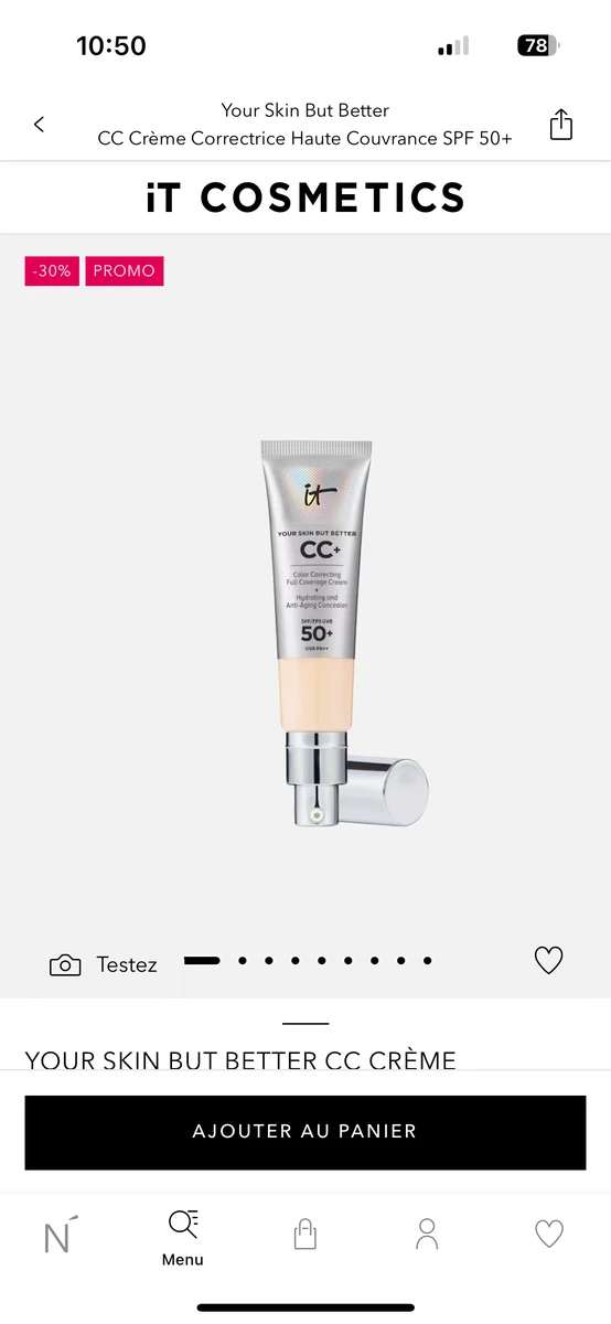 IT Cosmetics  Your Skin But Better  CC Crème Correctrice Haute Couvrance SPF 50+  CC crème » achetez en ligne | Nocibé