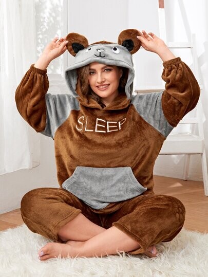 Ensemble de pyjama an flanelle avec broderie