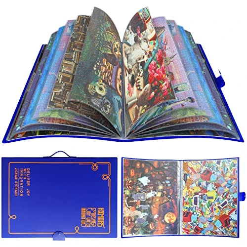 HXMARS Dossier de Stockage de Puzzles pour 1000 Pièces : Organiseur de Puzzles de Grande capacité Portable avec 20 Poches, Accessoire de Puzzle Anti-poussière et de Protection